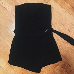 Black Strapless Romper